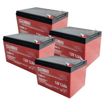 48V 12Ah 6-DZM-12 F2 eBike / Scooter Deep Cycle Mobility Battery Set (Set of 4)