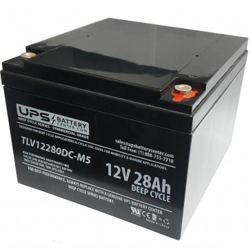 12V 28Ah Deep Cycle Sealed Lead Acid Battery with M5 Insert Terminals