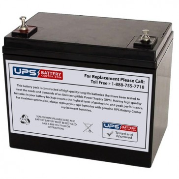 12V 75Ah Sealed Lead Acid Battery with M6 Terminals