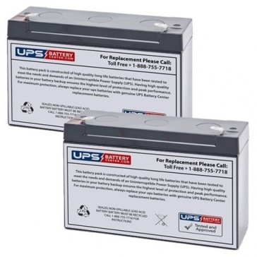 Zebra LA-24 Rechargeable Battery Pack (2) 6V 12Ah Replacement Battery Set
